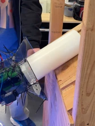 The 2025 Intake V2 holding a game piece