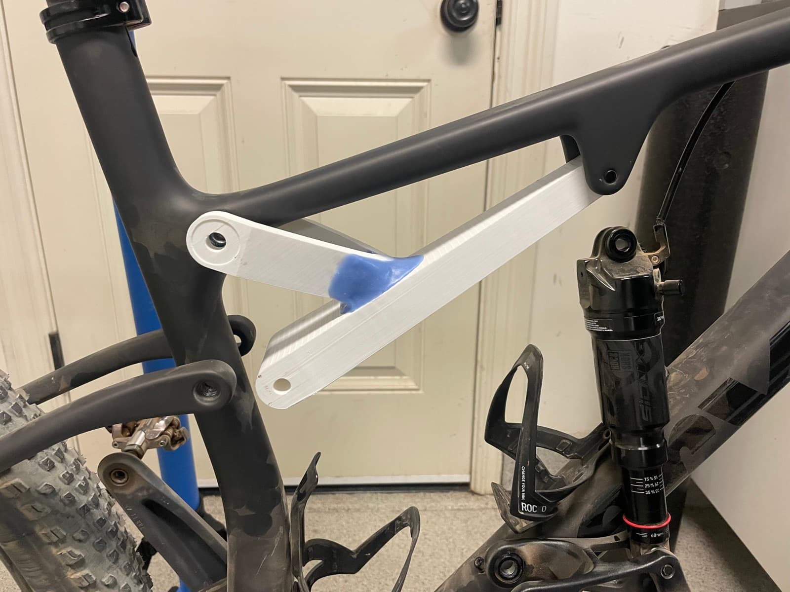 First 3D-printed iteration test-fit on the bike